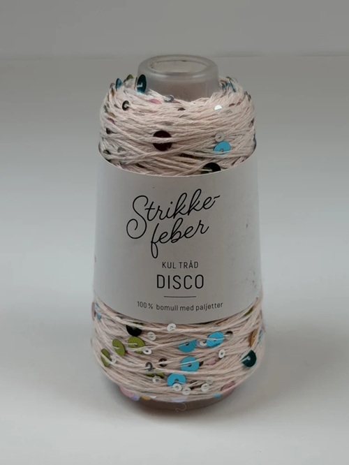 Disco - 50 g Fv. 92 Rosa med flerfarvede pailletter